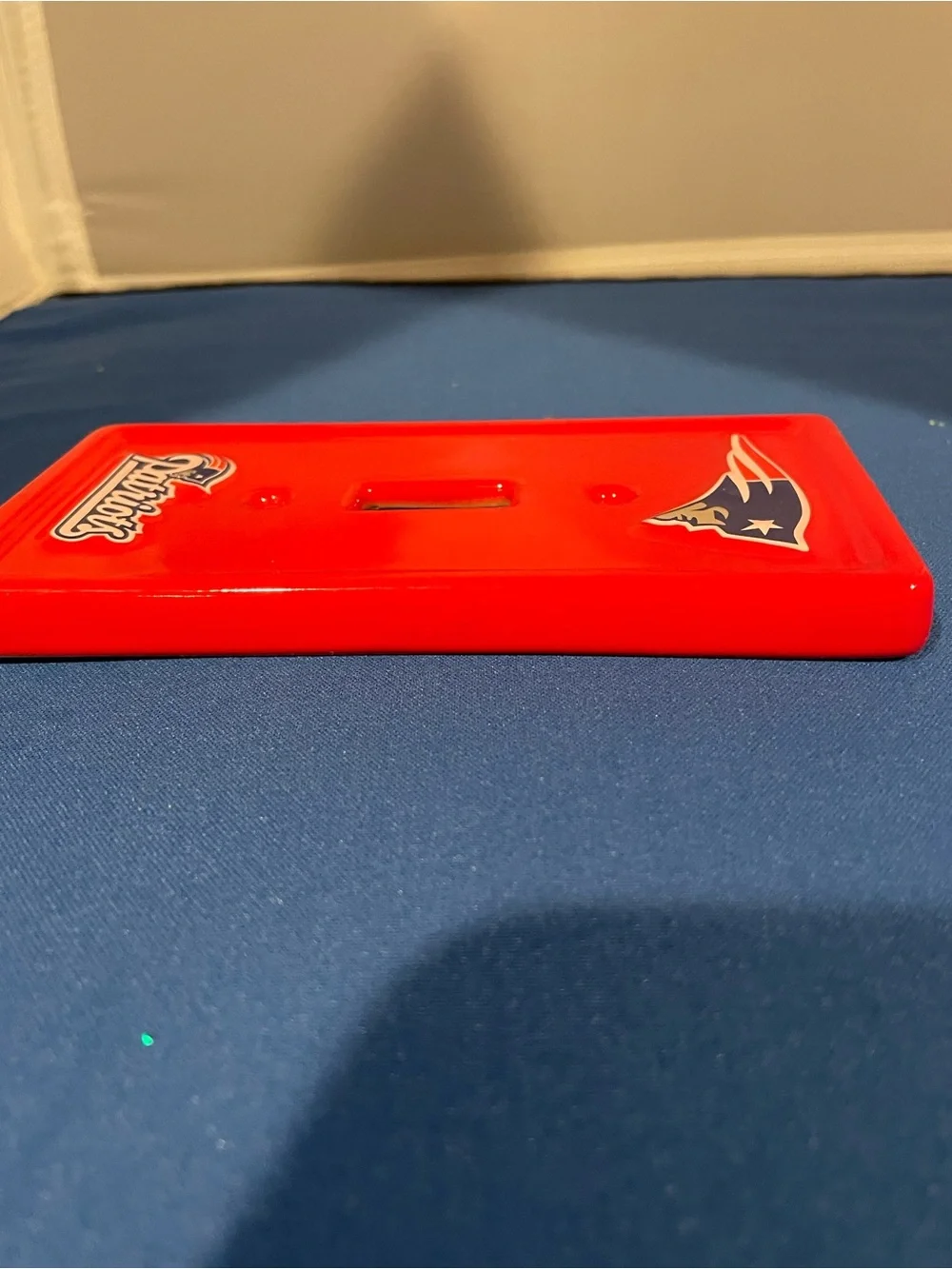 Ceramic New England Patriots Red Light Switch Plate Covers - Set of 2